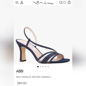 Nina ABBI Navy Crystal Strappy Heels